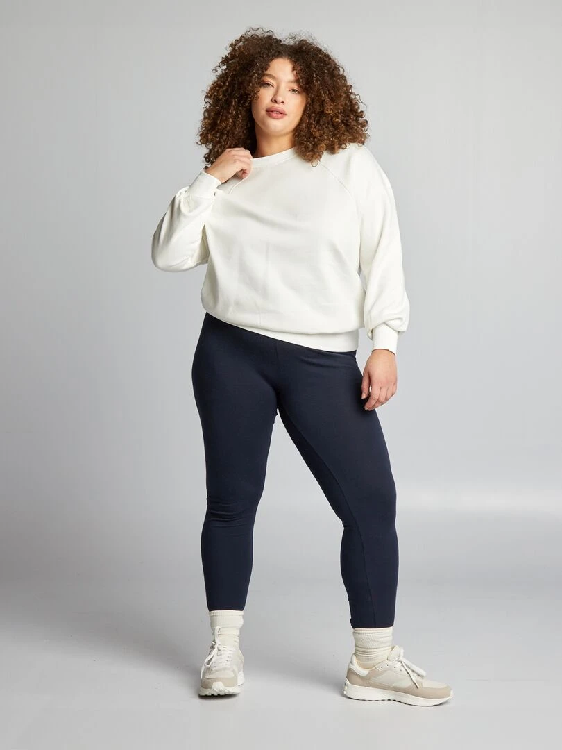 Legging long en coton bleu marine