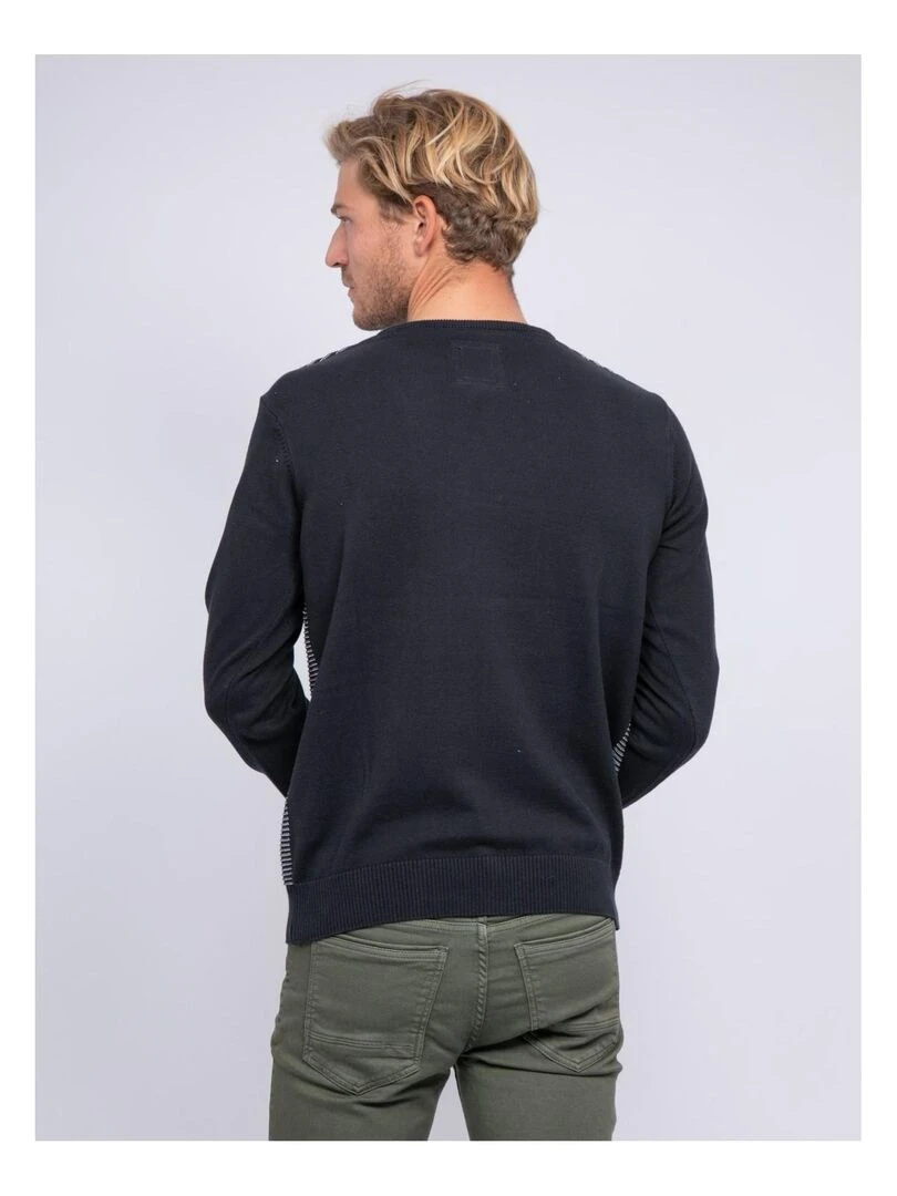 Pull col rond pur coton APAWA Bleu marine