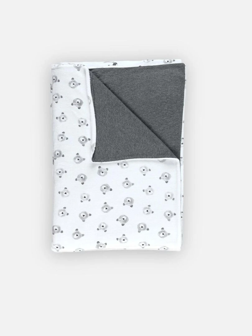 Housse de couette bi matière et Blanc