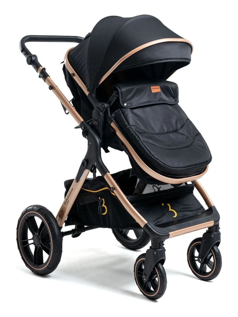 Poussette combinée trio 3 en 1 siège auto 0m – nacelle – jusqu’à 22kg Premium Gold Noir