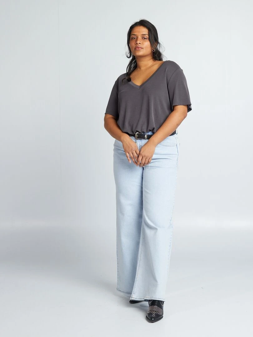 T shirt manches courtes stretch   Violet foncé