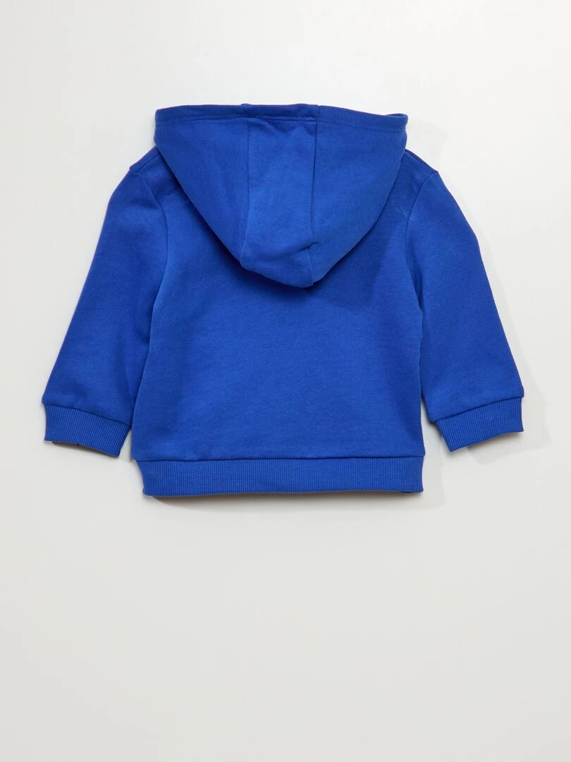 Sweat zippé en molleton bleu