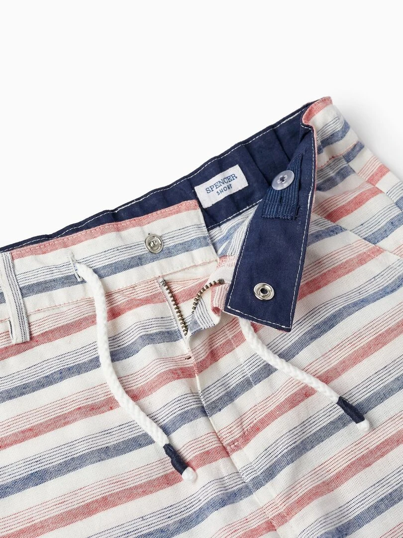 Shorts à Rayures pour Garçon  ATLANTIC COMPANY   Rouge