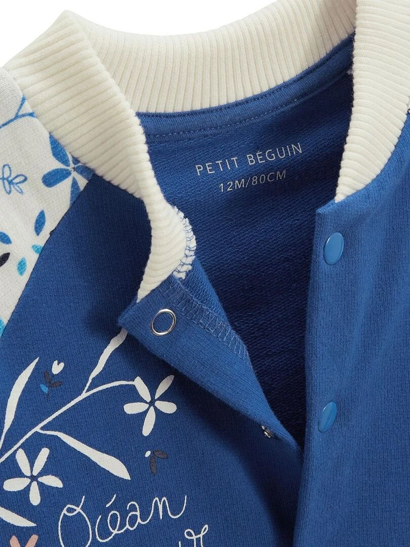 Veste teddy bébé Océan d'amour   Bleu