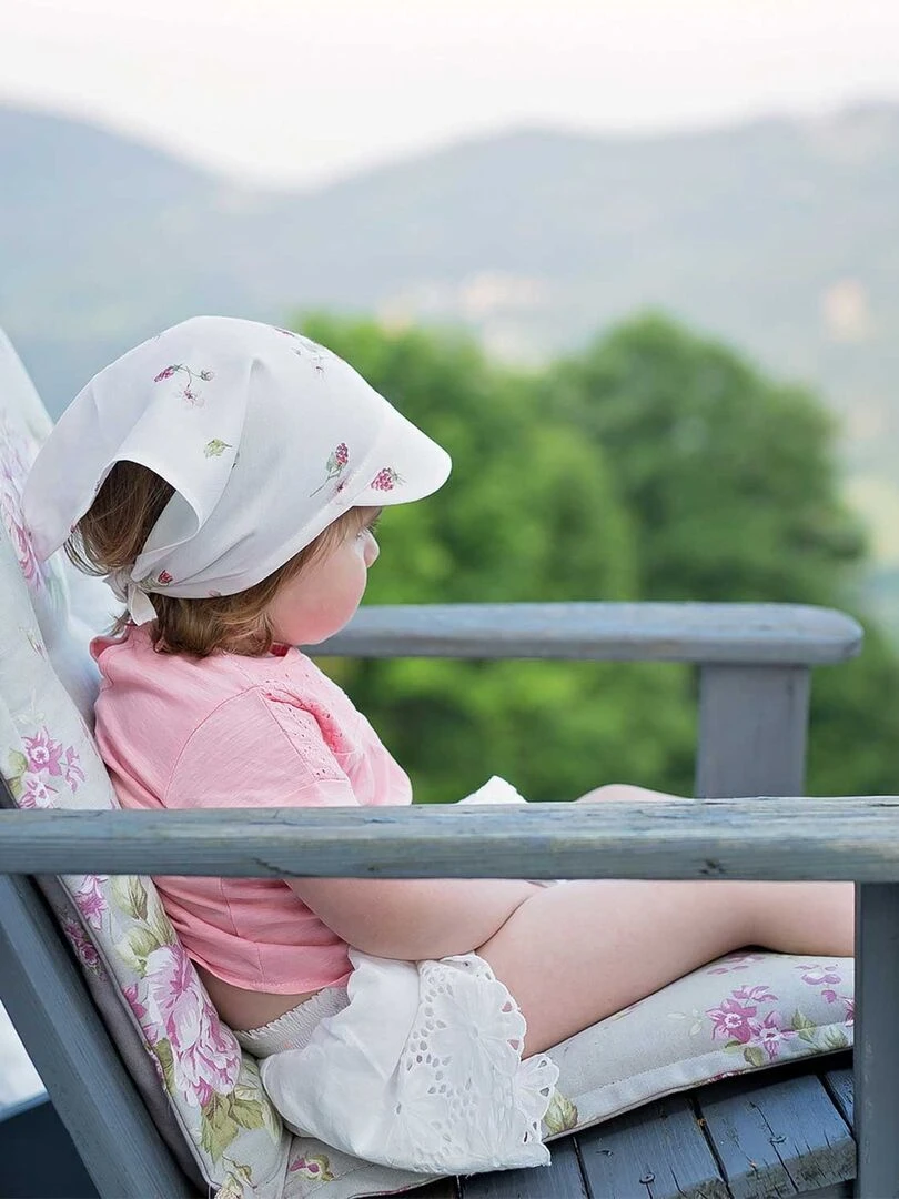 Casquette bandana bébé en bambou  Spring   Rose