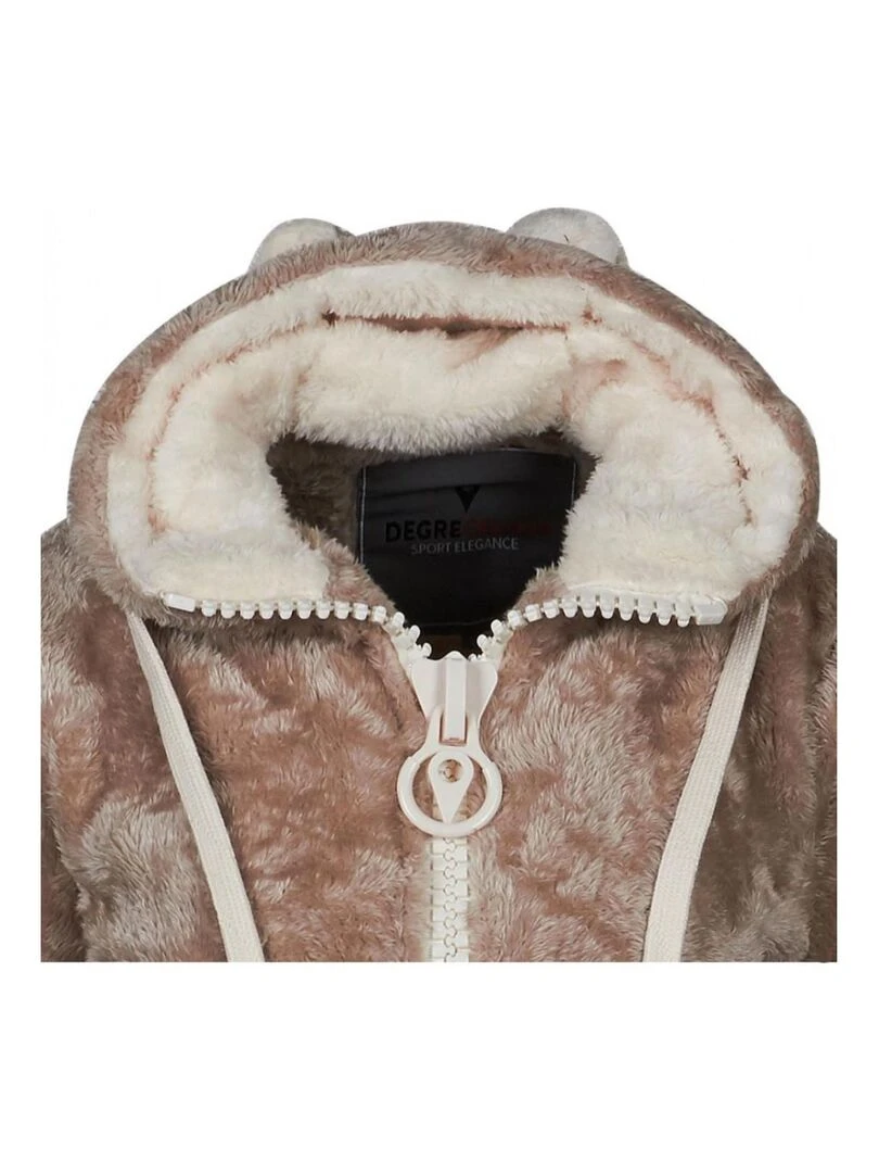 Blouson polaire à capuche femme ARELI   Gris taupe