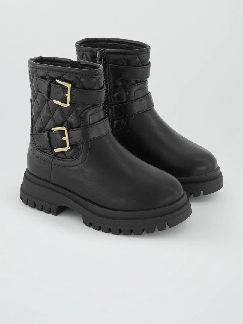 Boots matelassées noir