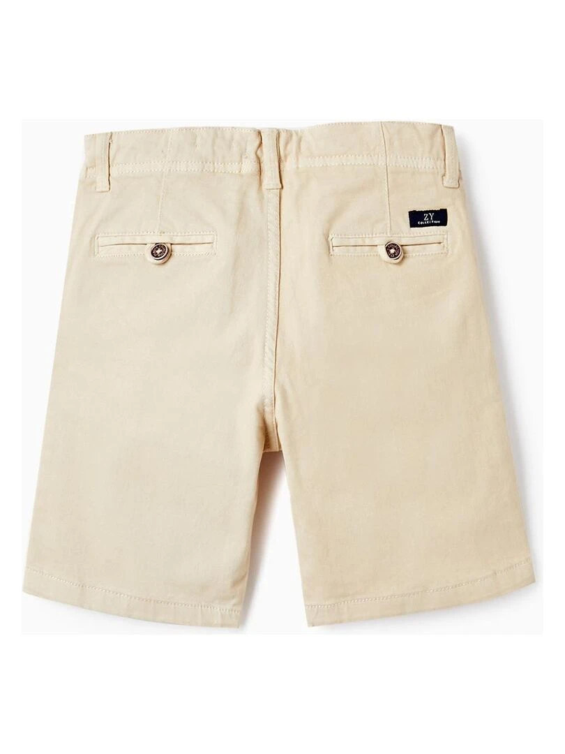 Shorts Midi en Sergé de Coton pour Garçon 'B&S' BROTHERS&SISTERS Beige clair