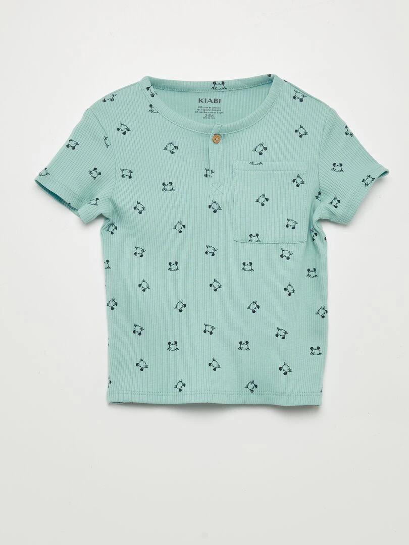 Pyjama short 2 pièces imprimé Bleu