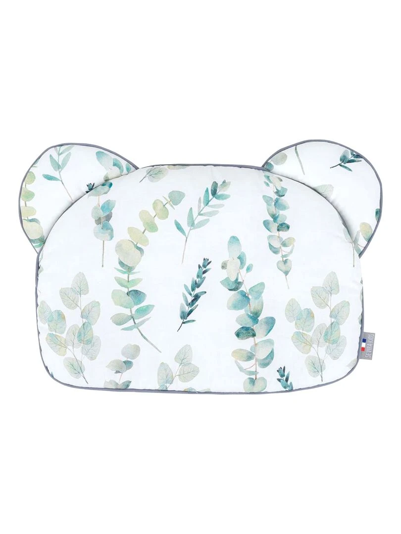 Oreiller coussin plat réversible Eucalyptus Gris