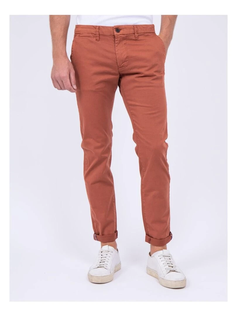 Pantalon chino coupe ajustée VAIRE Rouge brique