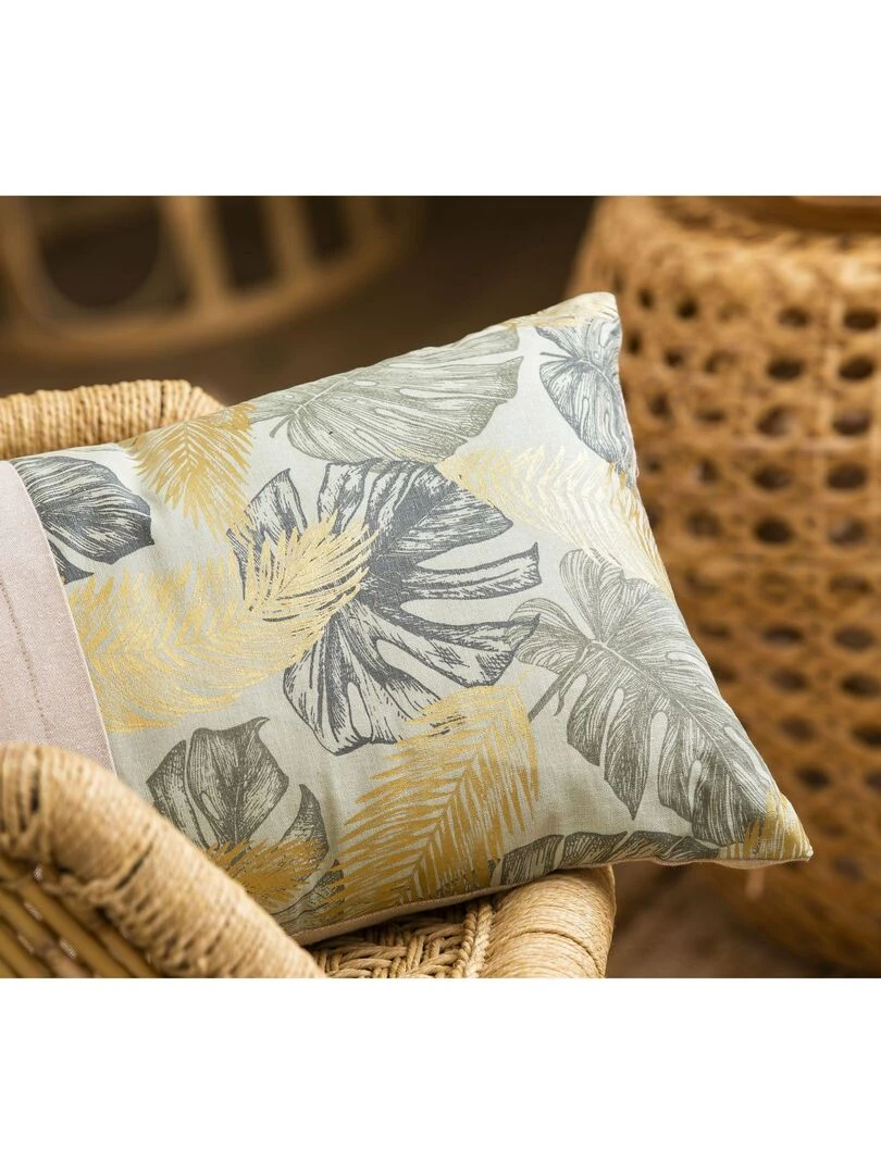 Coussin JUMANJI JADE dos chambray 30X50   Vert