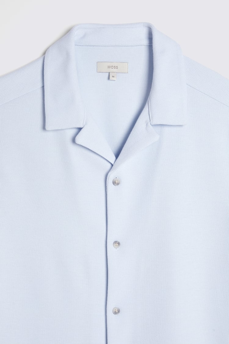 Off White Linen Blend Knitted Cuban Collar Shirt   Buy Online at Moss