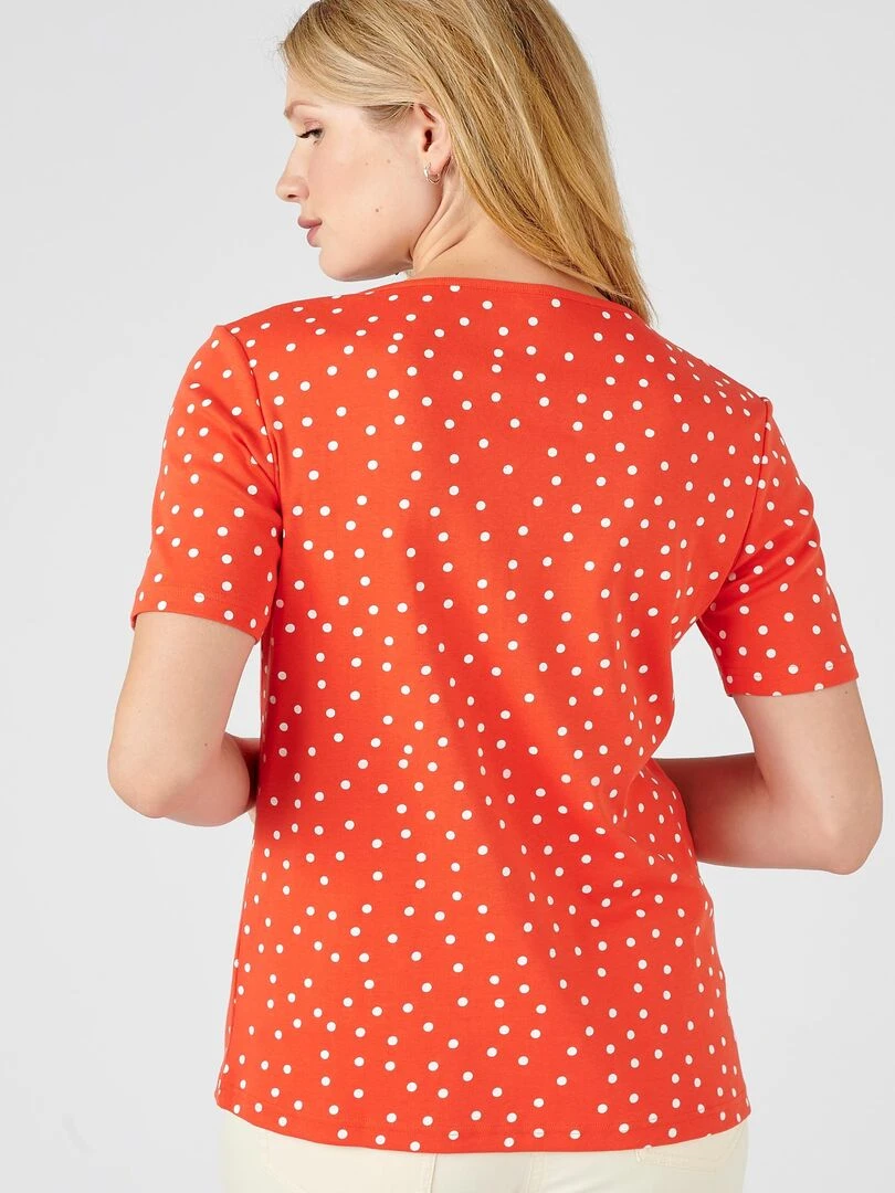 T shirt fine côte pur coton   Damart   Orange