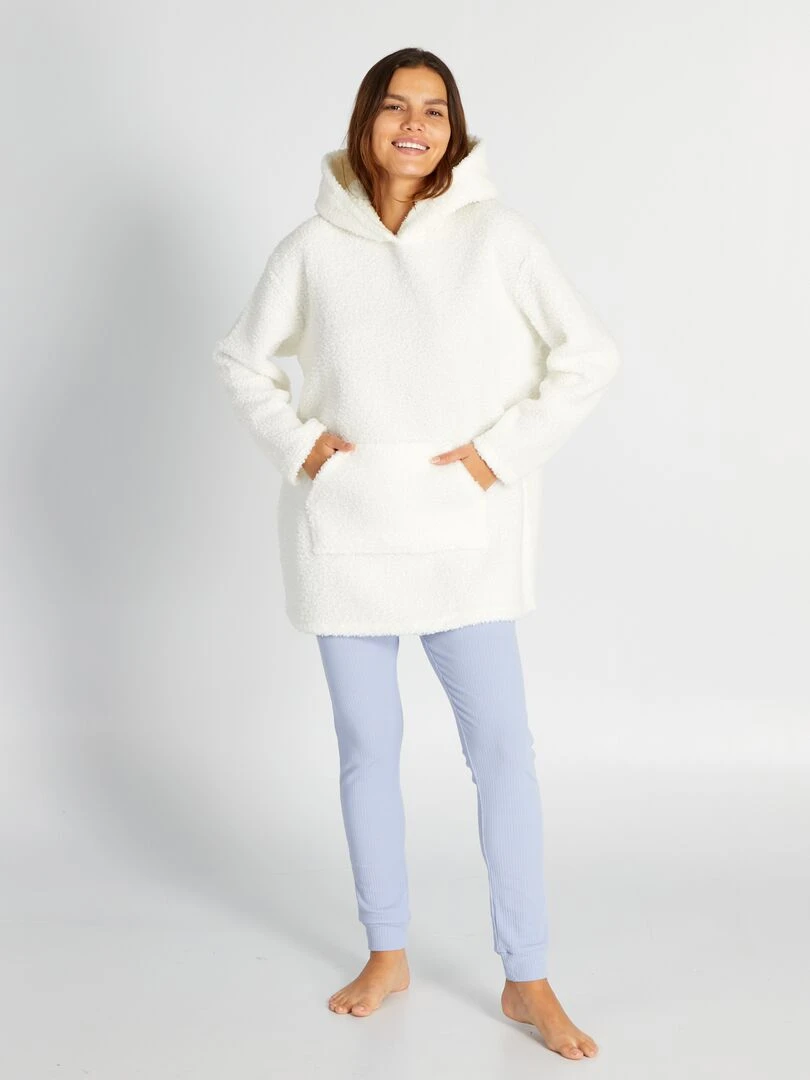 Sweat type sherpa de nuit blanc