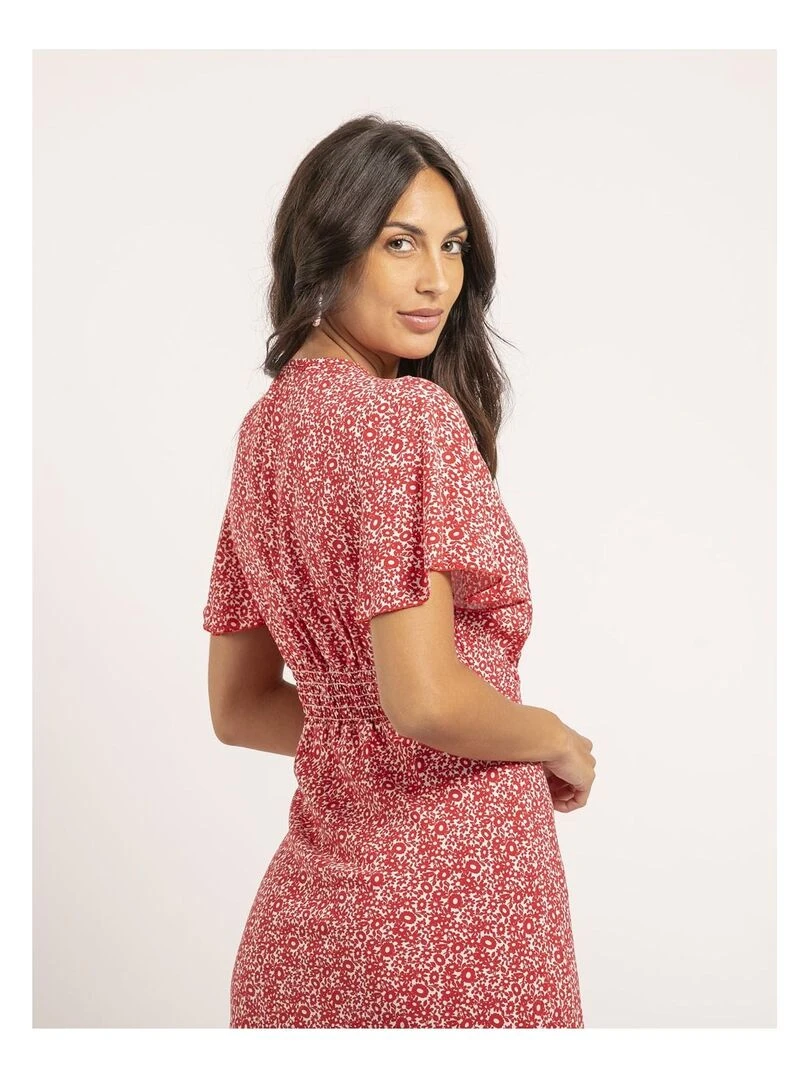 Robe courte motifs IKETA   Rouge