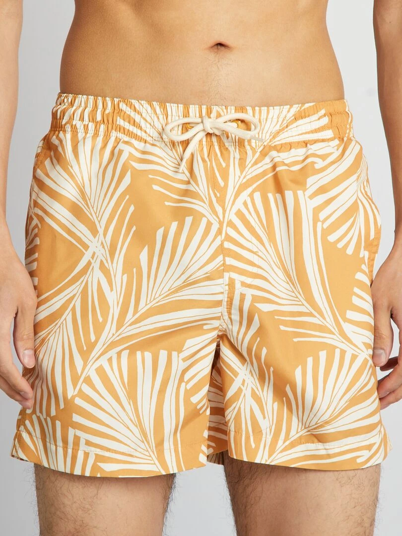 Short de bain avec motifs Jaune