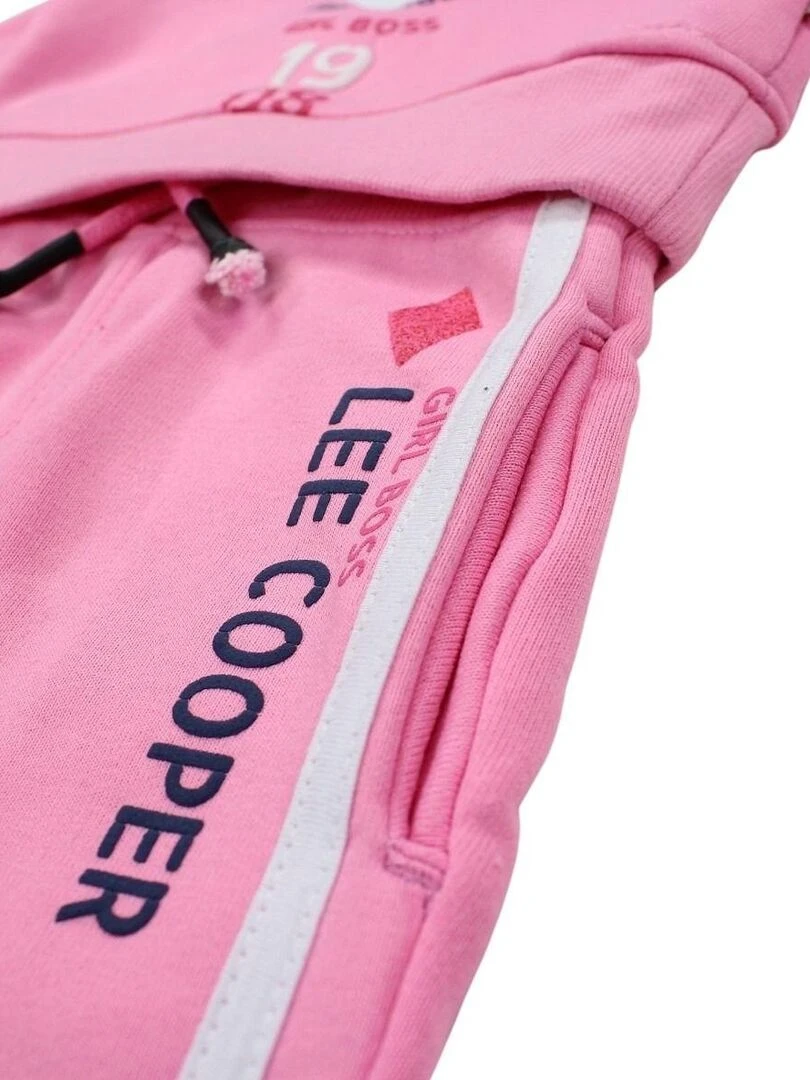 Lee Cooper   Ensemble Sweat pantalon bébé fille Imprimé Logo   Rose