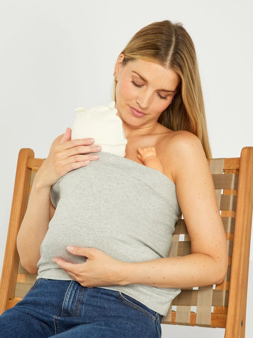 Bandeau peau à peau en jersey Gris