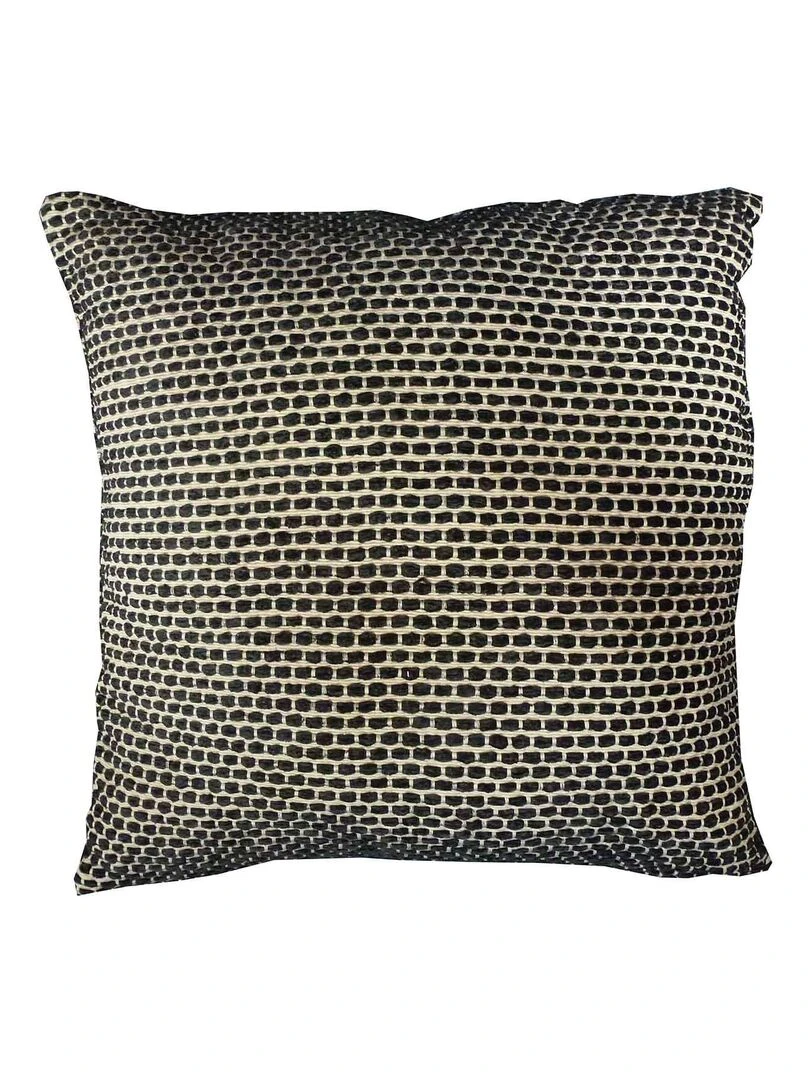 Coussin Effet Chenille Noir