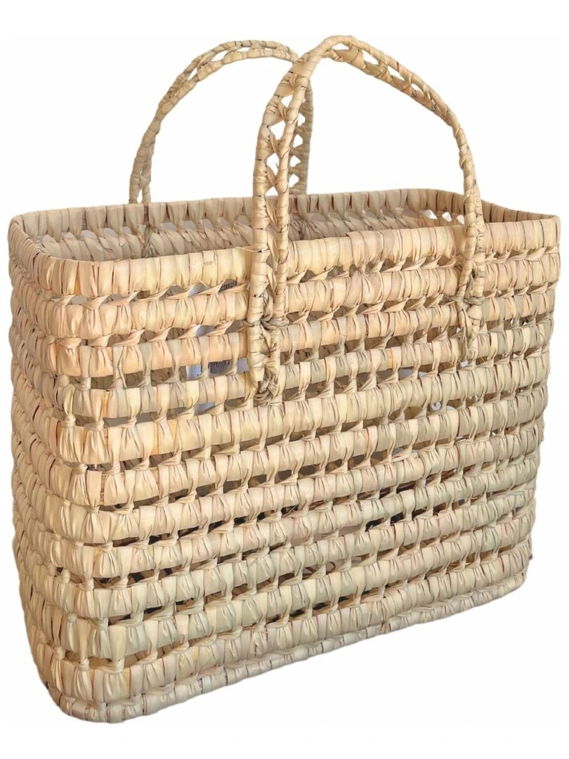 Panier cabas feuilles de palmier Beige clair