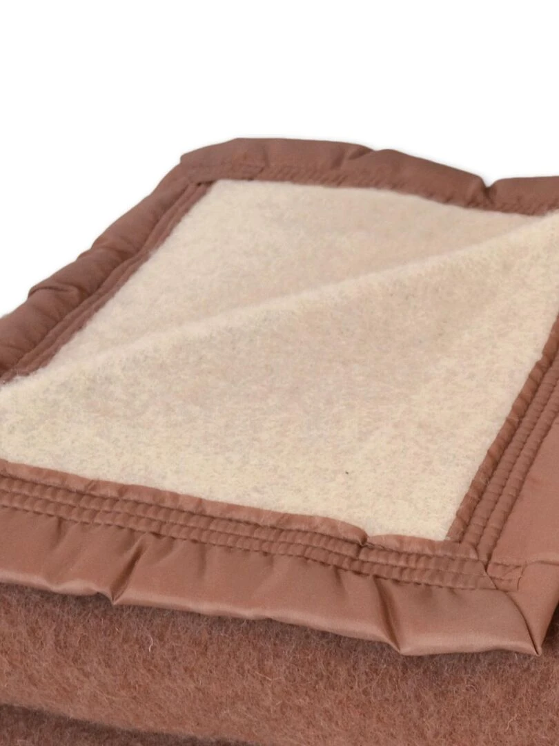 Couverture en 100% pure laine vierge 500g/m² Beige foncé