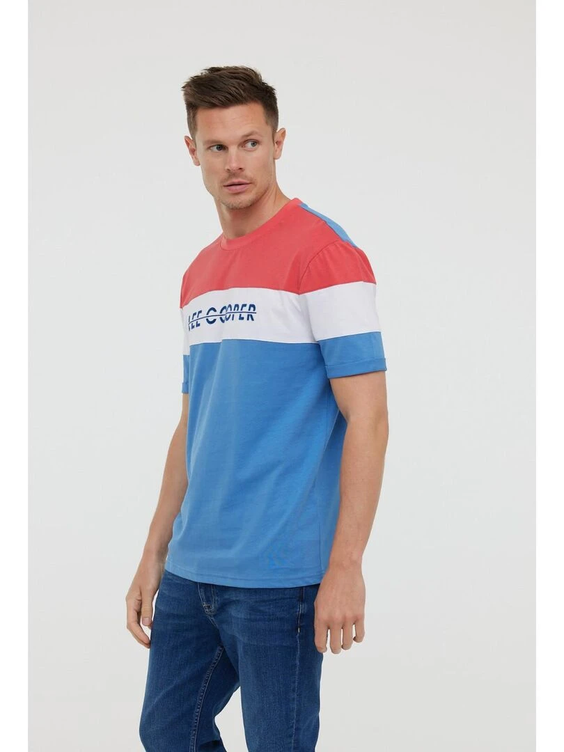 Lee Cooper T shirt manches courtes coton regular ACHO MC Bleu céladon