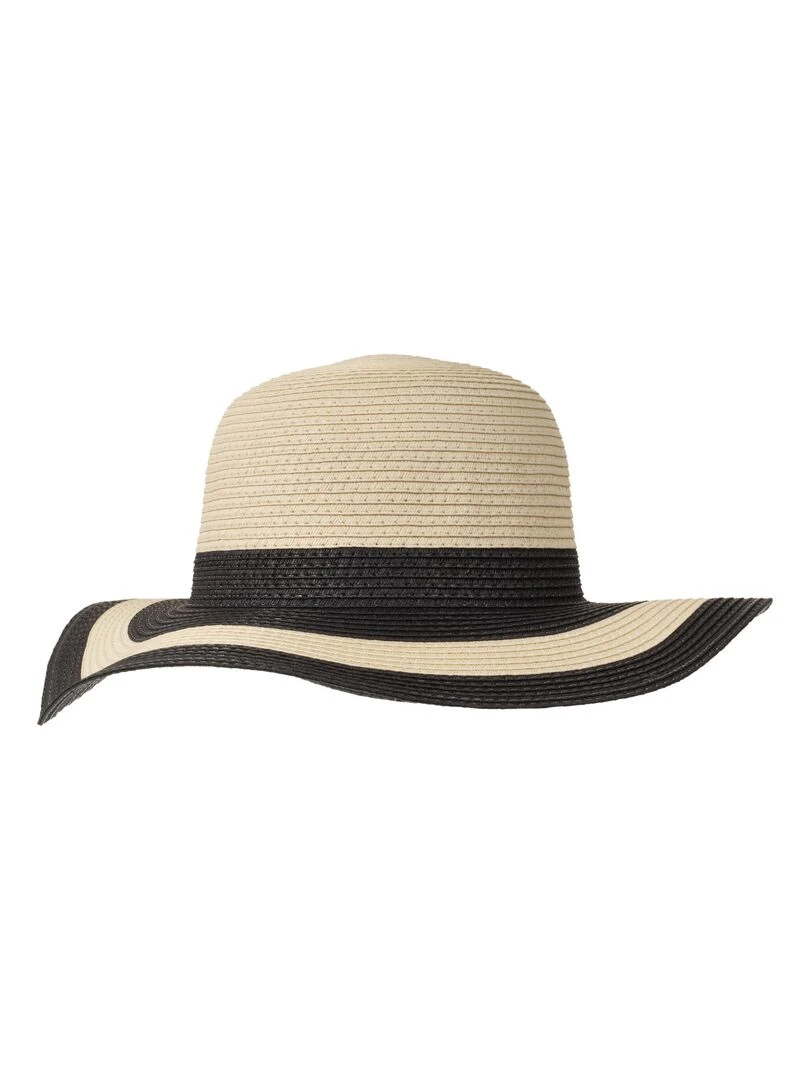 Chapeau Femme capeline Rayée Noir