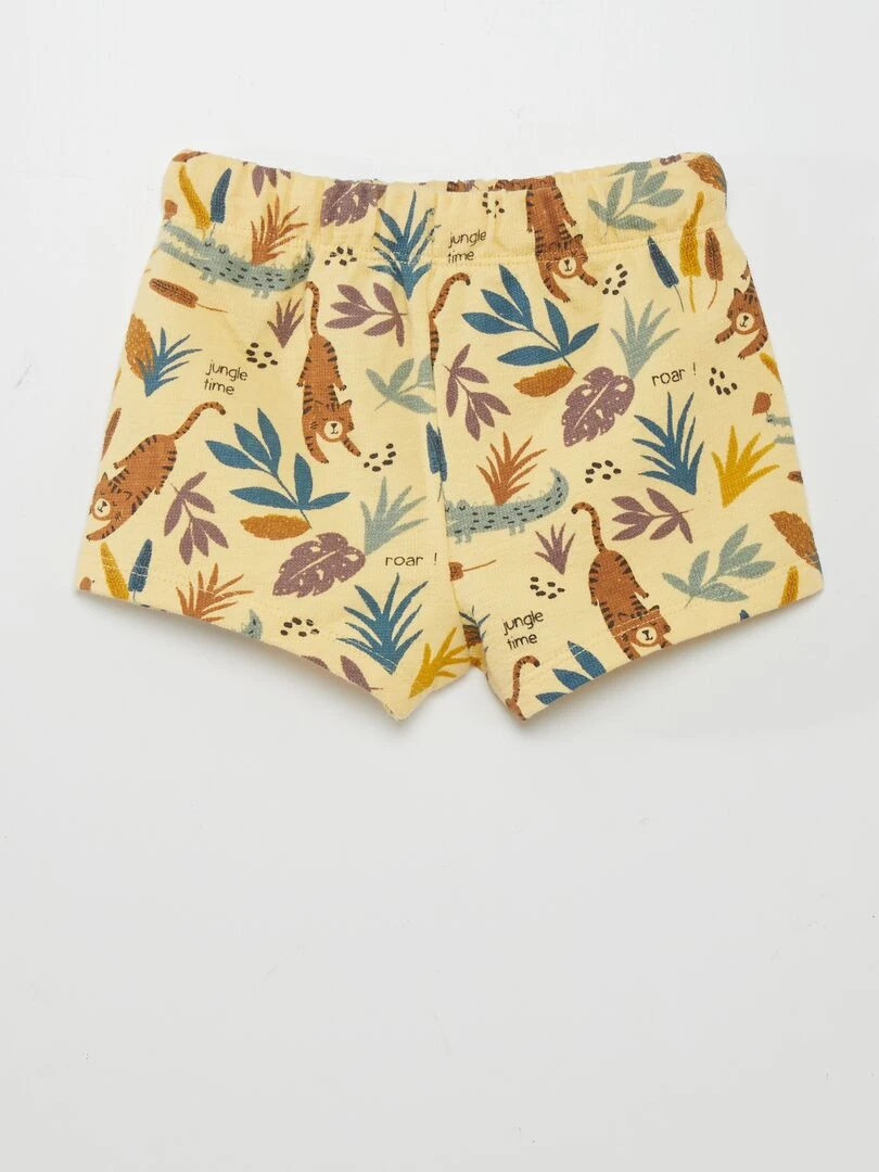 Short en maille imprimé fantaisie   Jaune