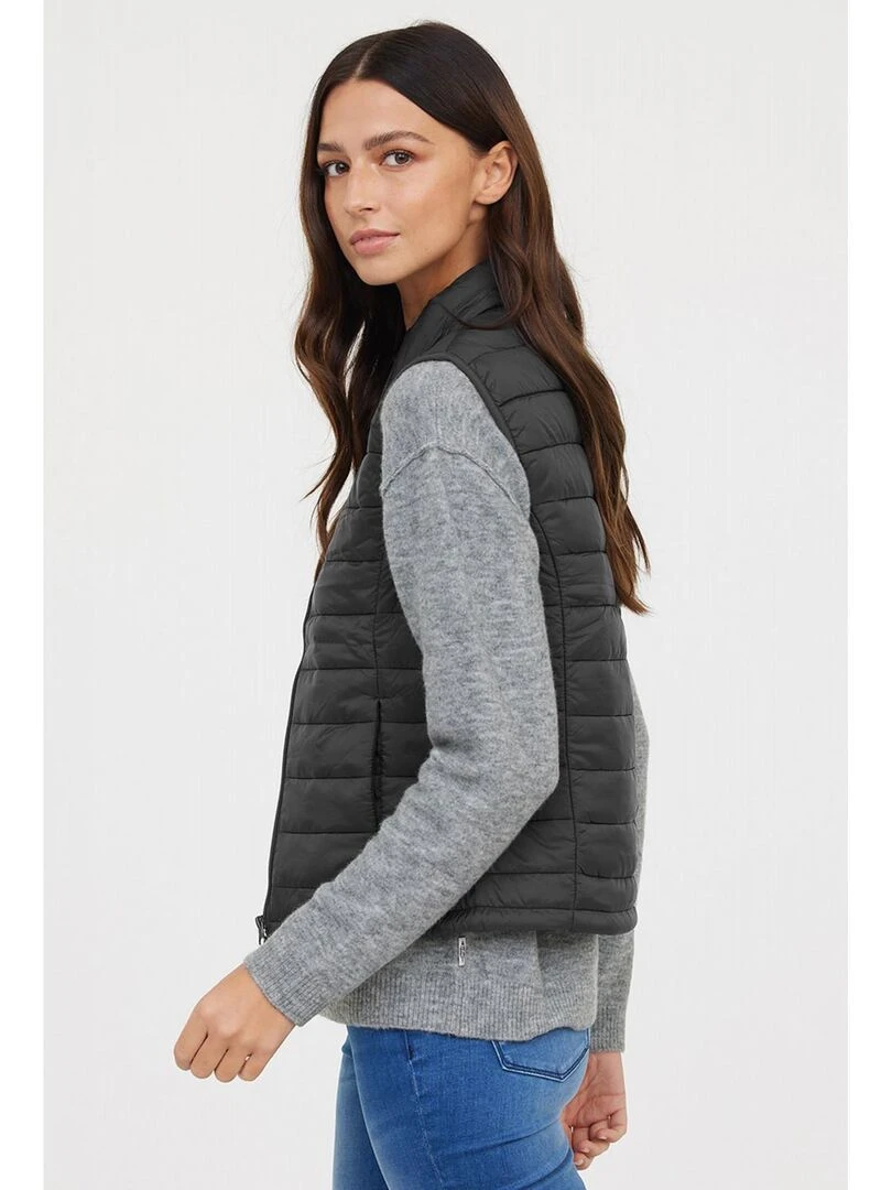 Lee Cooper   Doudoune sans manches polyester col zippé FONYLA   Noir