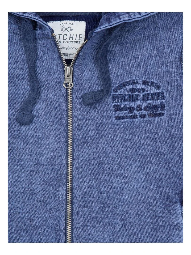 SWEAT ZIPPE WINTER BOY   Bleu