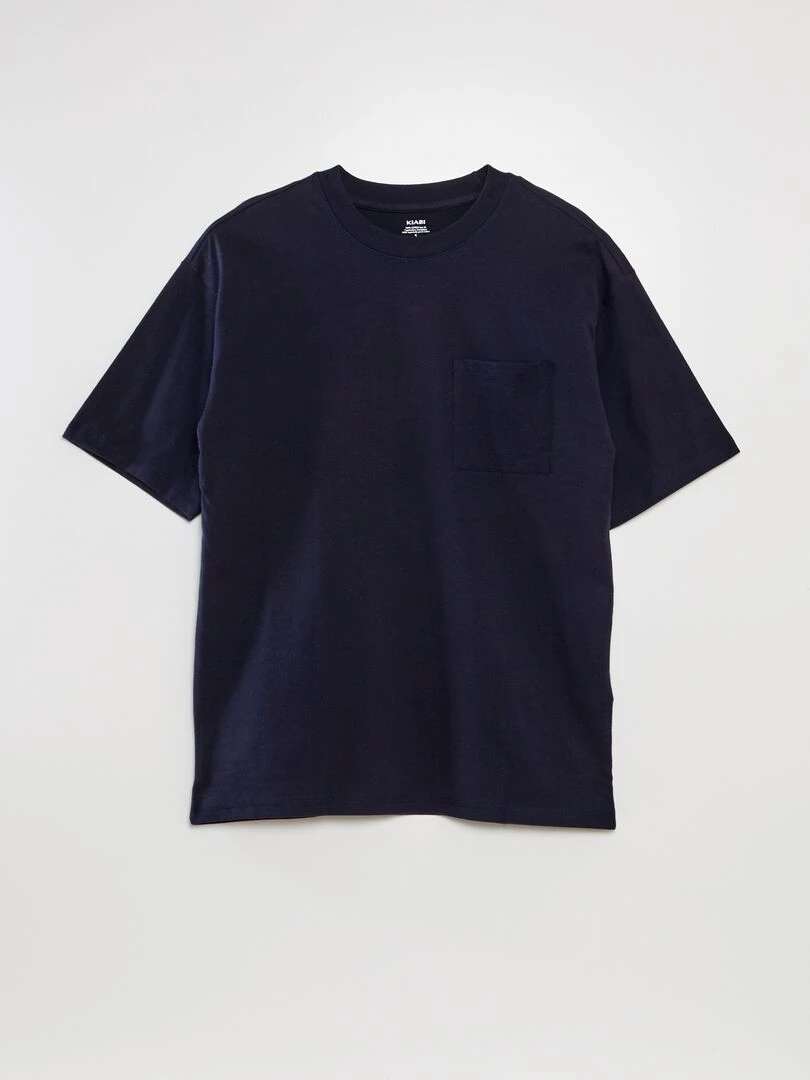 Tee shirt uni coupe large Bleu marine