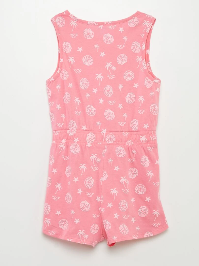 Combishort imprimée Rose