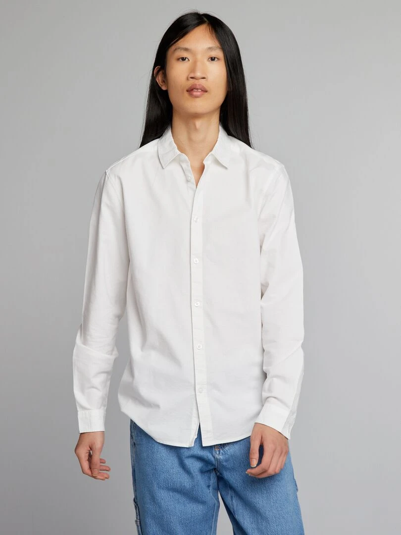 Chemise en coton oxford blanc