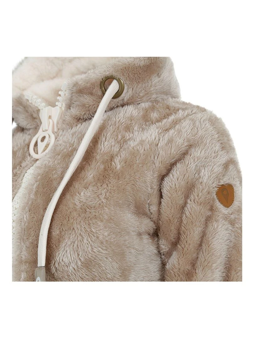 Blouson polaire à capuche femme ARELI   Gris taupe