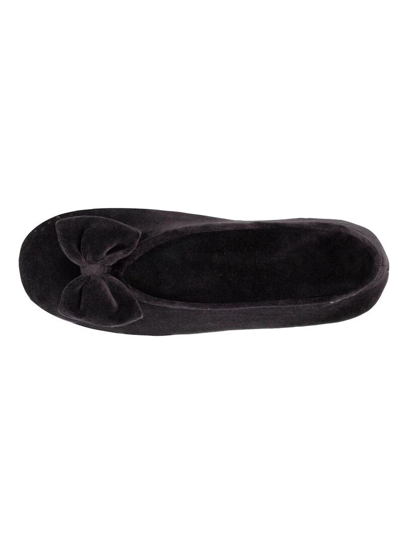 Chaussons ballerines Femme Grand Noeud Noir Noir