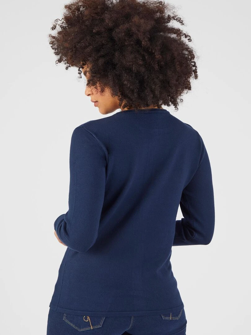 Cardigan fantaisie fibres viscose Lenzing(TM) EcoVero(TM)   Damart   Bleu marine