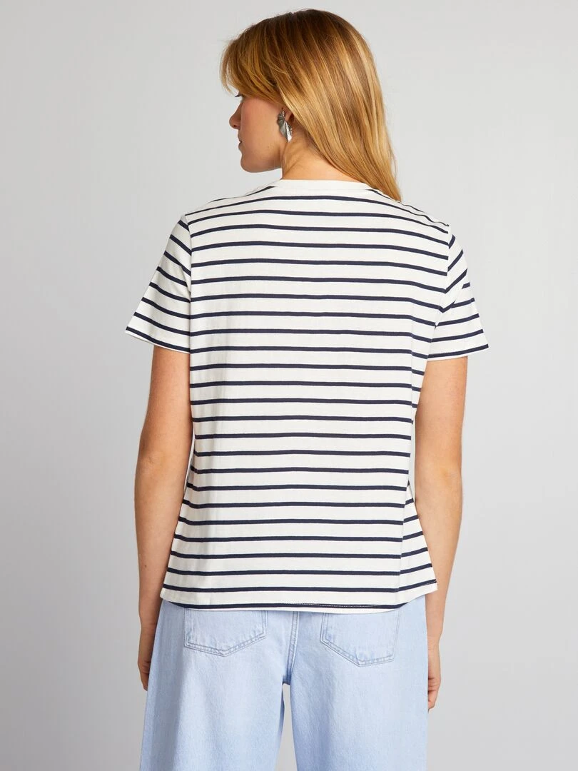T shirt en jersey imprimé   Blanc