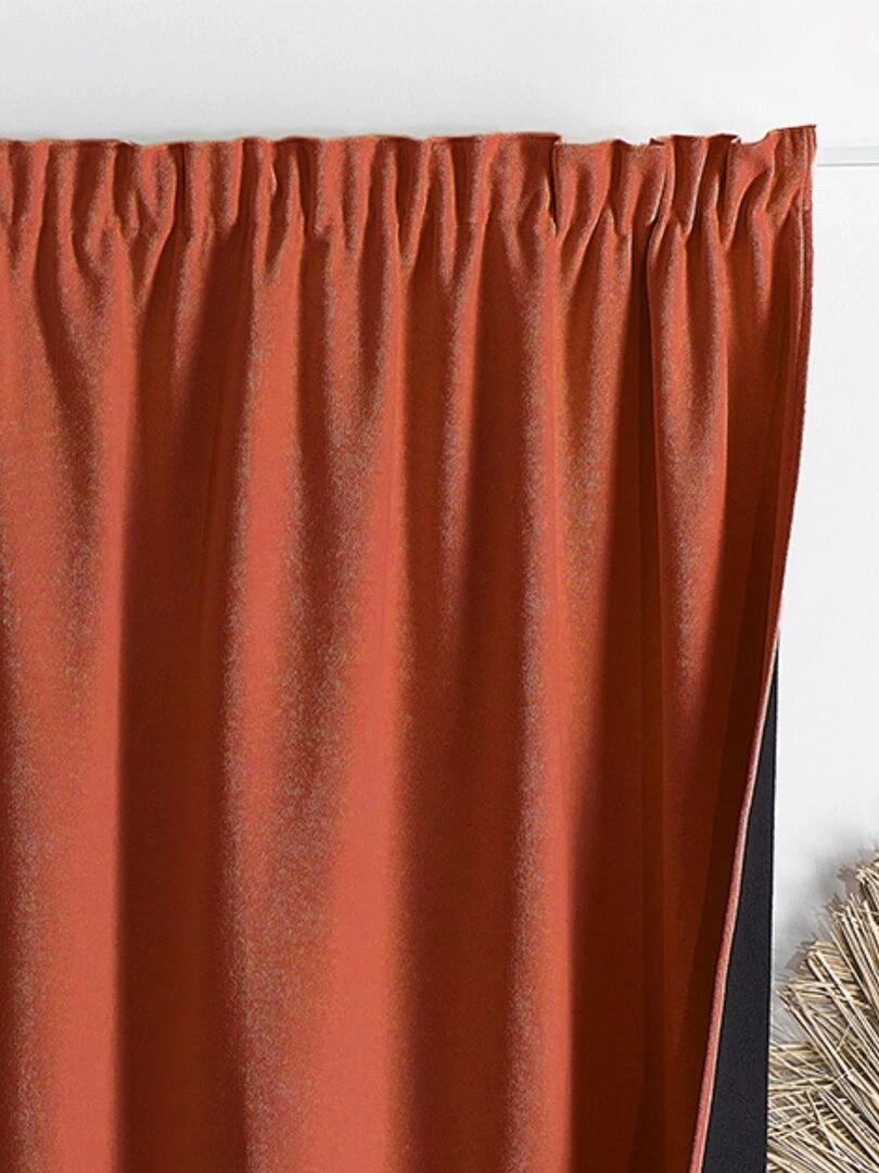 Rideau phonique et thermique à galons fronceurs KONFOR   Orange