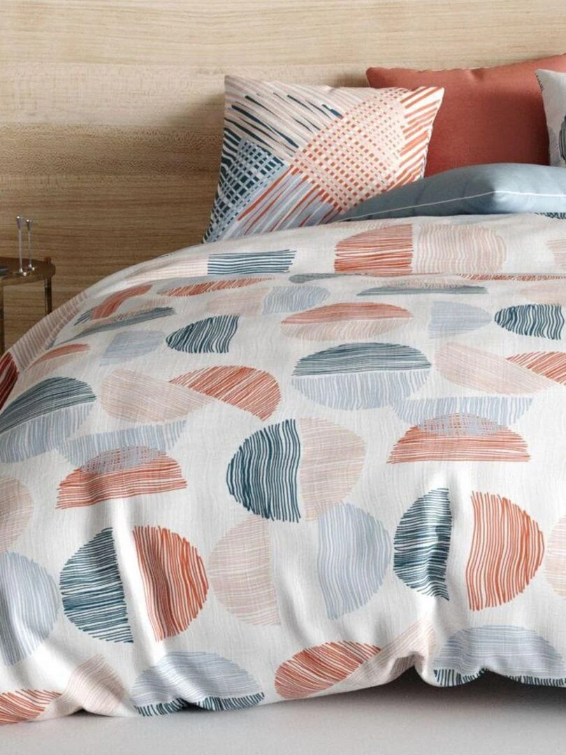 Housse de couette + 2 taies d'oreiller 65x65 cm Coton Halley   Rouge