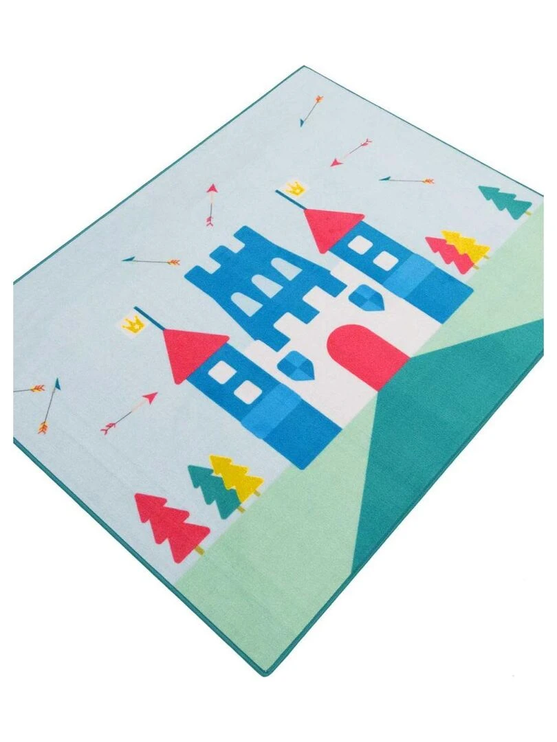 Tapis enfant LITTLE PRINCE CASTLE MD Bleu 95x125 Fait en Europe en nylon   Bleu