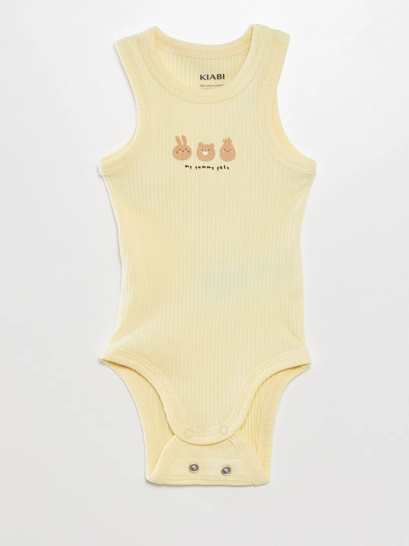 Lot de 2 bodies   Blanc/jaune