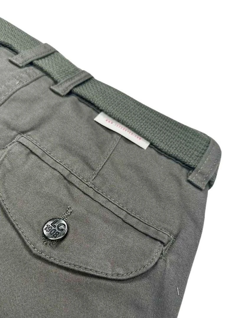 Lee Cooper   Bermuda garçon imprimé logo en coton   Kaki