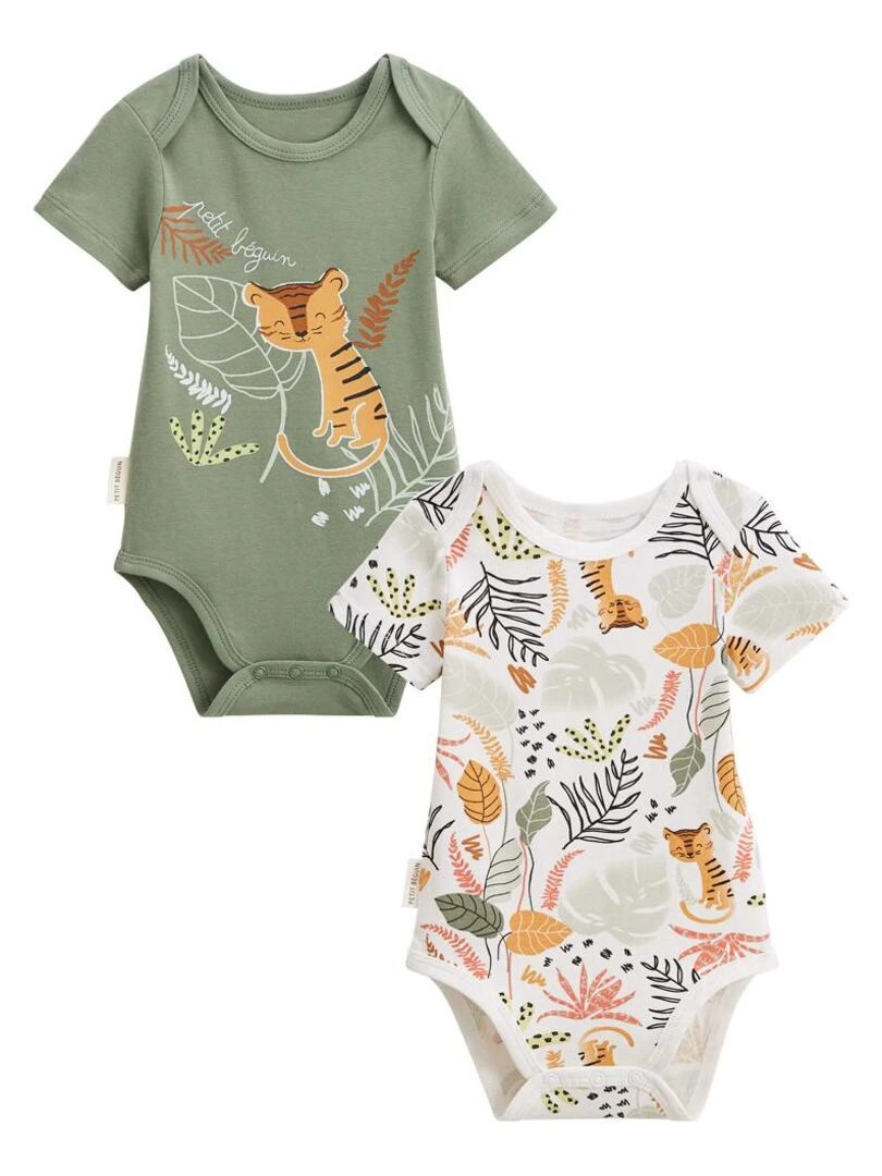 Lot de 2 bodies bébé manches courtes Dumbea Kaki