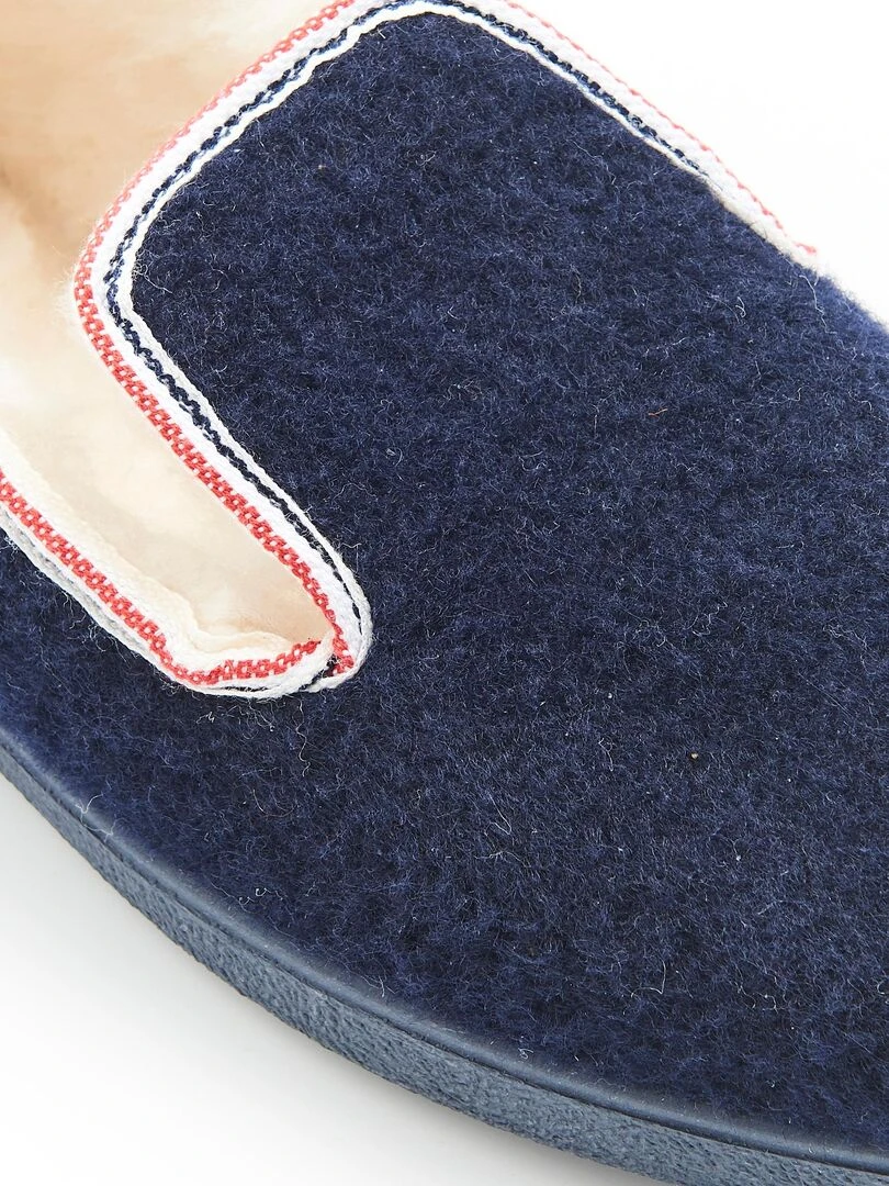 Charentaises carreaux ou unies Thermolactyl   Damart   Bleu marine