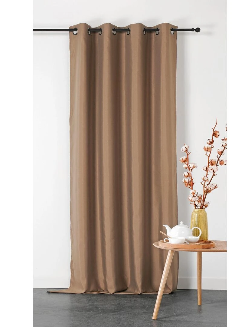 Rideau double natte non feu M1 Beige clair