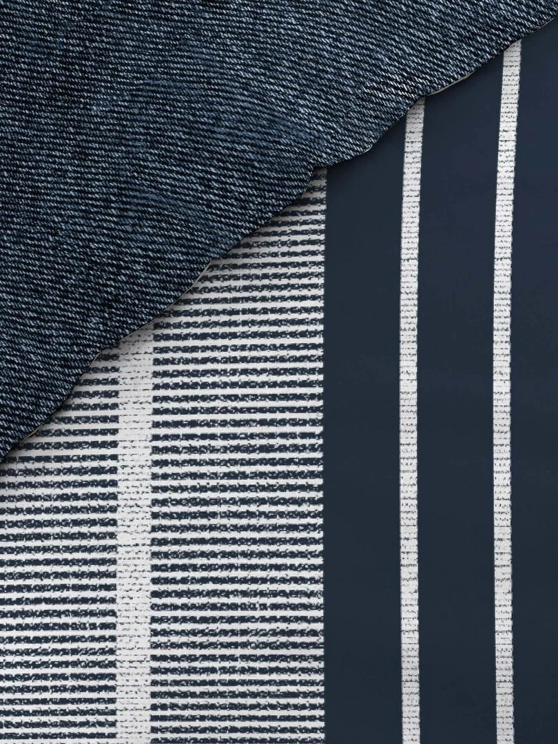 Housse de couette + 2 taies 220 x 240 cm Blueline   Bleu