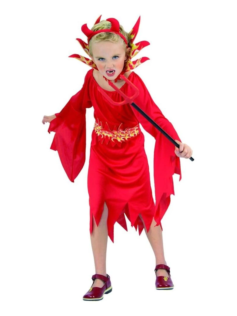 Déguisement Diablesse feu Halloween enfant Rouge