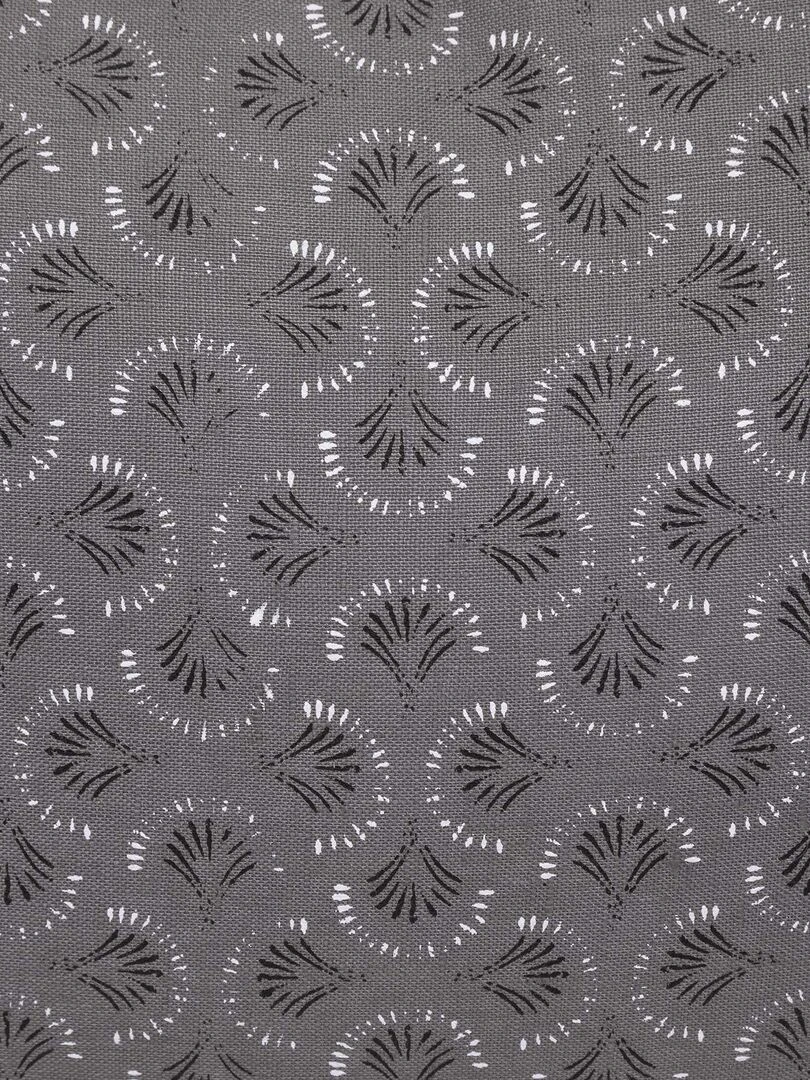 Coussin imprimé en lin   Gris clair