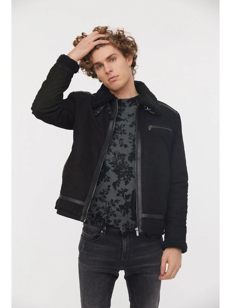 Lee Cooper Blouson cuir YAO Noir